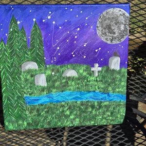 Mystical Night Landscape Canvas Art